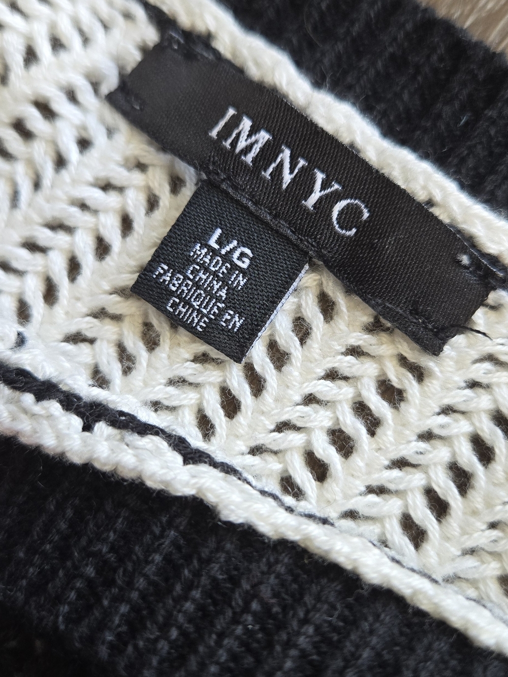 IMNYC Isaac Mizrahi Striped Knit Short-Sleeve Sweater- Size Large - Picture 4 of 4